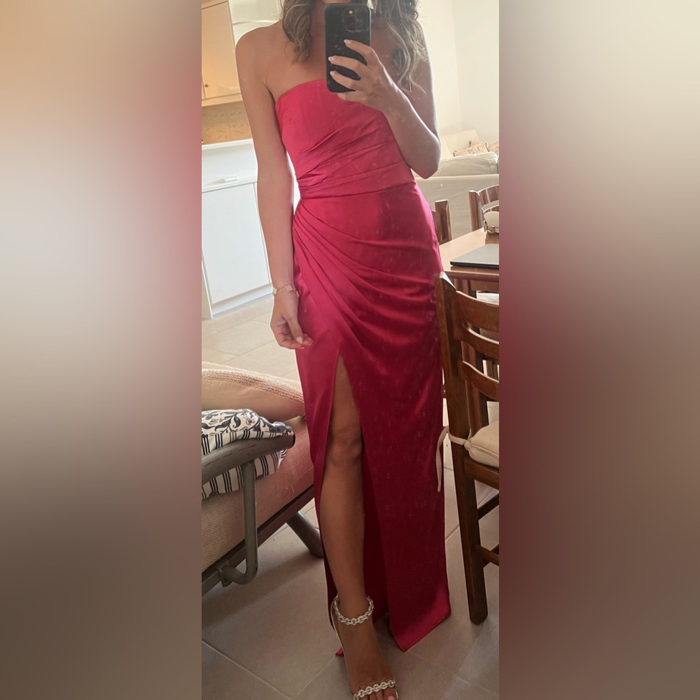 Sau Lee Pink Ruched Strapless Gown for Wedding Guest - Picture 9 of 9